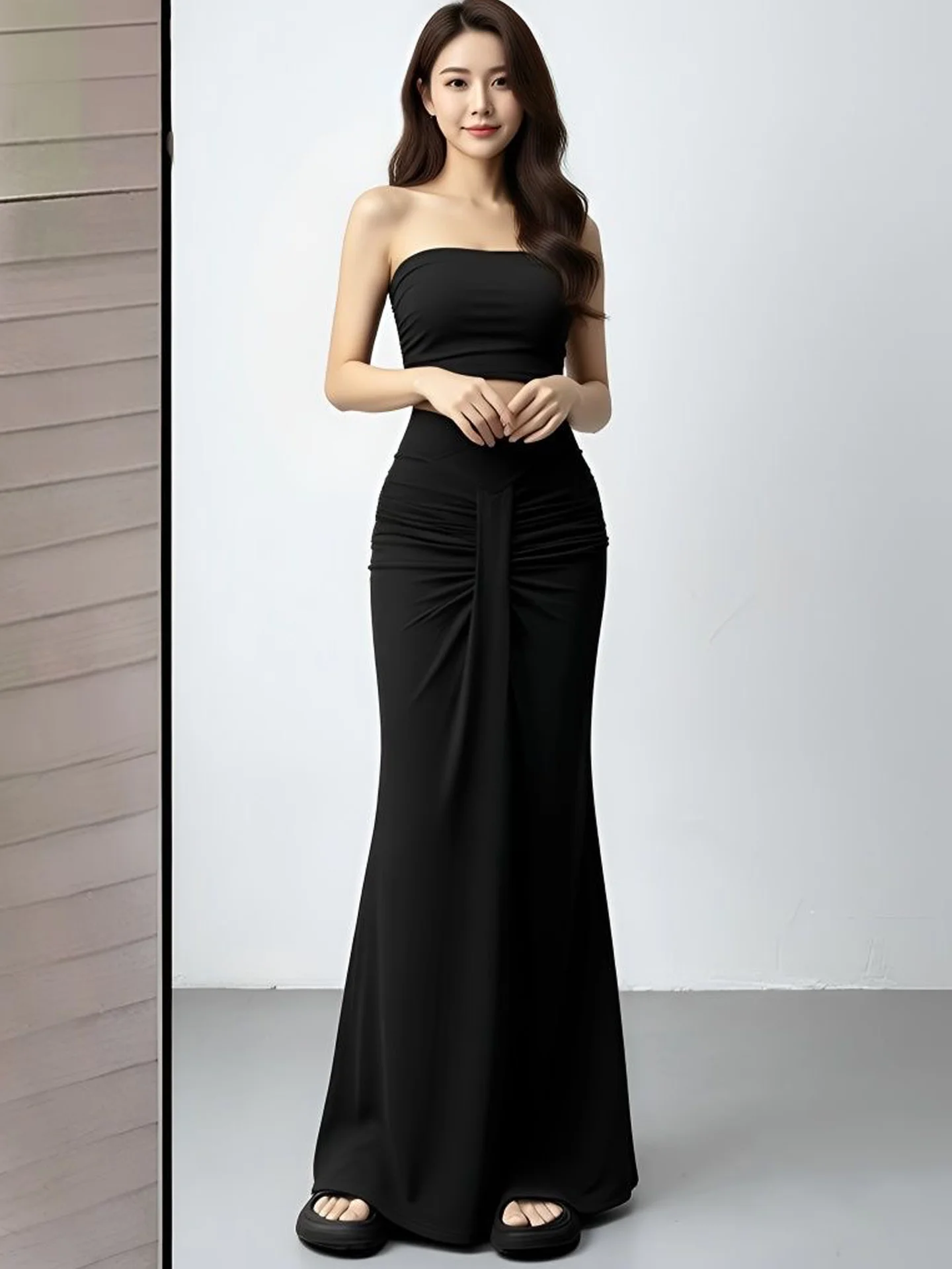 High Waist Slimming Long Fish  - Skirts ulasan dan harga