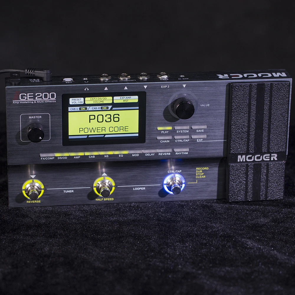 MOOER GE200 Guitar Amp Modelling Multi-effects Processor Pedal 200 Presets 26 IR 70 Effects 55 Amplifier Models 52 Second Looper