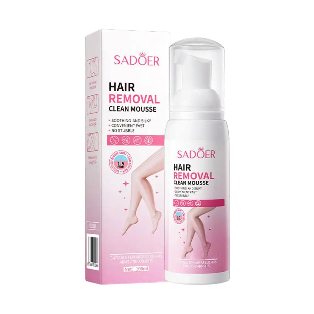 Hair Removal Mousse 100g Sadoer Hair Removal Non-irritating Silky Clarifying Hair Removal Cream Gentle For All Skin Types K9l2