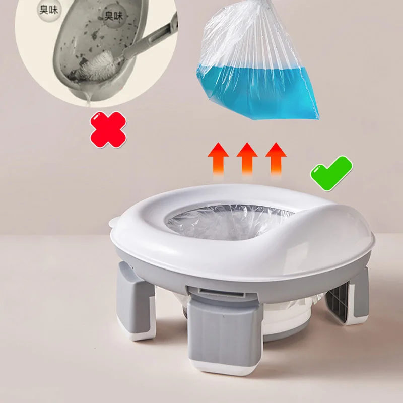 Outdoor Baby Toilet Portable Folding Toilets Car Emergency Mobile Travel Toilet Multi-Functional Potty Seat with 20 PCS Bag