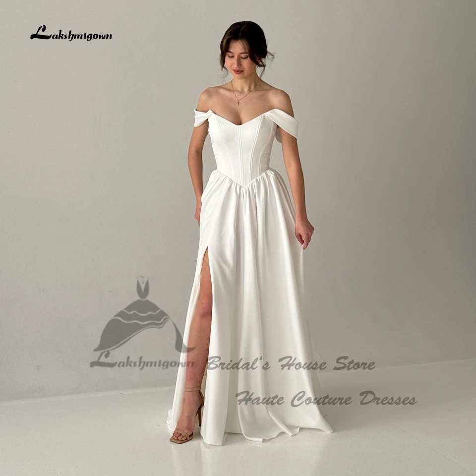 Lakshmigown Simple White Satin A Line Wedding Dress Slit Beach 2026 Sexy Women Corset Bridal Gowns Lace Up Back Customized - AliExpress 320 Lakshmigown Simple White Satin A Line Wedding Dress Slit Beach 2026 Sexy Women Corset Bridal Gowns Lace Up Back Customized - AliExpress 320