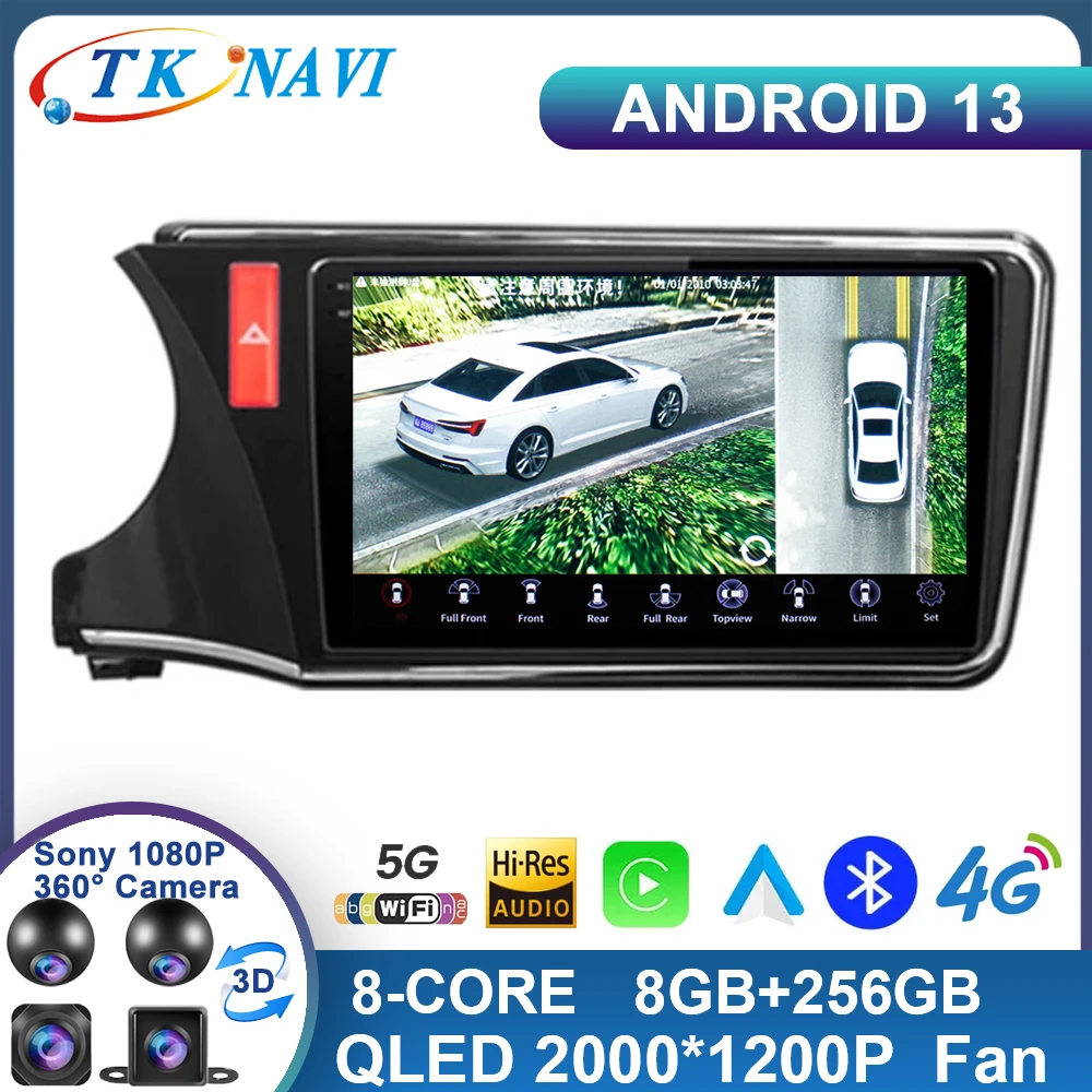 

Android 13 для Honda CITY 2014 2015 2016 2017 2018 2019 2020 GPS автомобильное радио, аудио, стерео, мультимедийный плеер WIFI 4G Carplay DSP