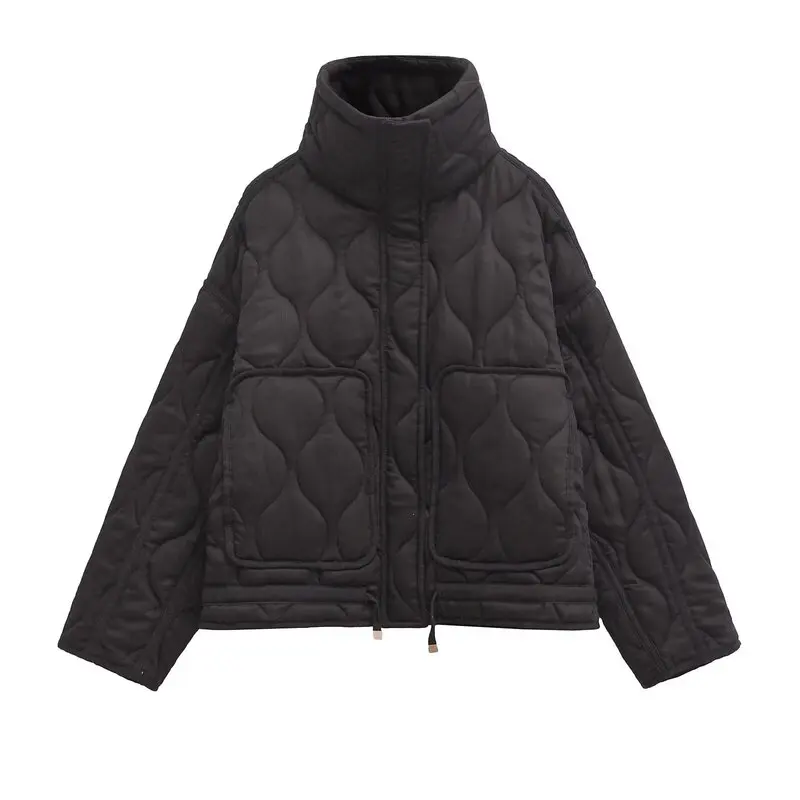 Autumn Winter New Arrival Women's Long Sleeve Cotton Jacket Multi-Color Versatile Cotton Coat Commute Style Loose Fit Zipper