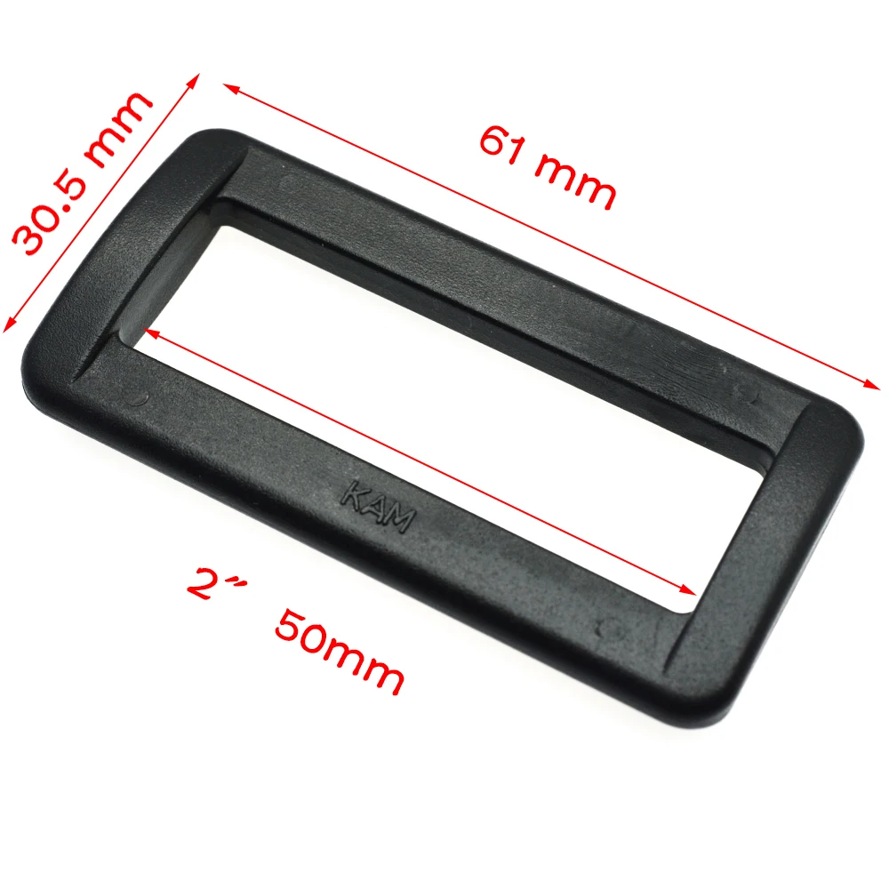 100pcs Loops Looploc Side Release Buckles Plastic Rectangle Rings Backpack Strap Bag Parts Accessories Size 50mm