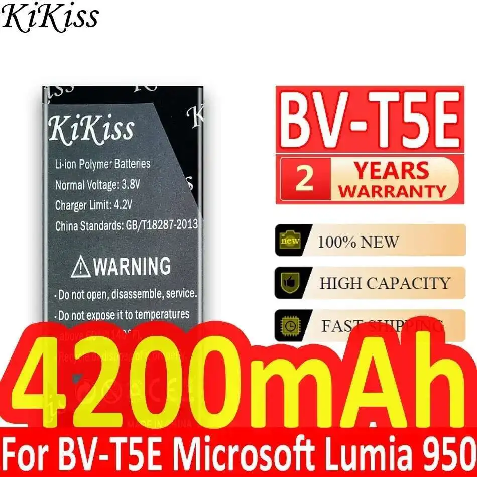 

Высокоэффективный аккумулятор емкостью 4200 мАч для мобильного телефона Microsoft Nokia Lumia 950 RM-1106 RM-1104 RM-110 BV-T5E