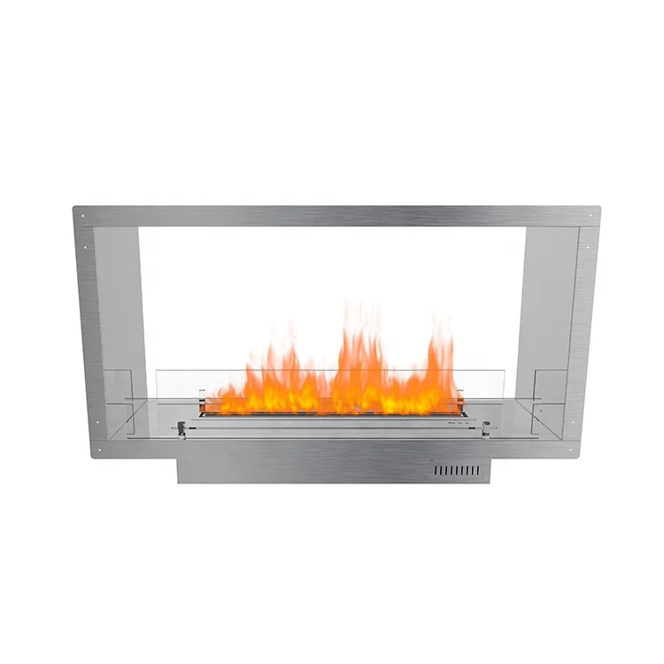 

Double Side Opening Fire Place Decorative White Electronic Ethanol Fireplace Burner