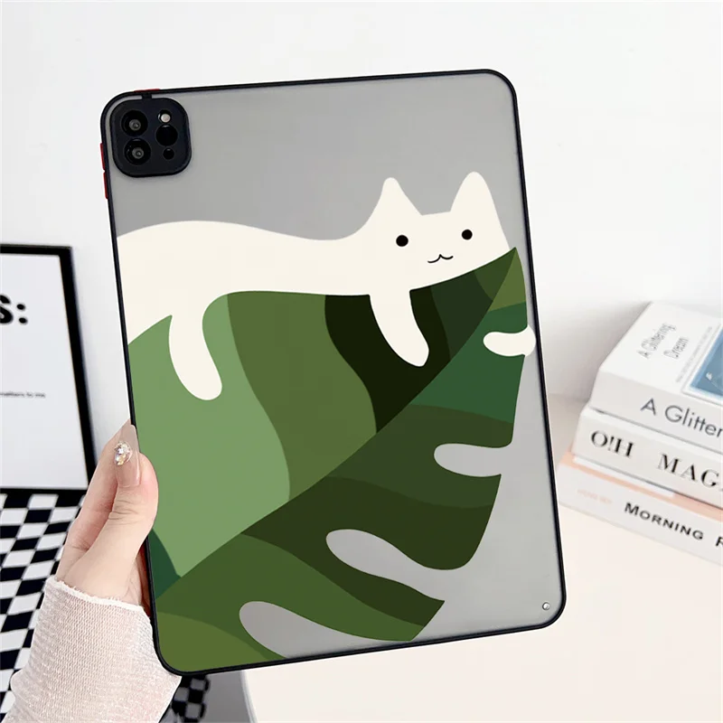 Funny Lazy Cat Matte Case for iPad 10.2 9th 8th 7th Generation Air 5 4 2022 10.9 Pro 11 12.9 10.5 Mini 6 Cover For iPad 10 Case