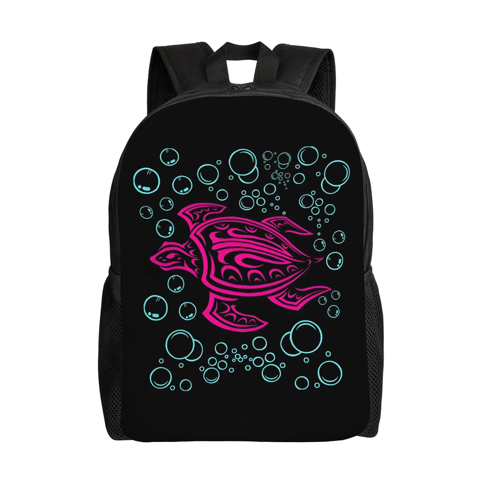 Backpack Featuring an Ocean Pink Tribal Hawaiian Sea Turtle Backpack Student Boys Girls BookBag School Bag Computer Shoulder Bag