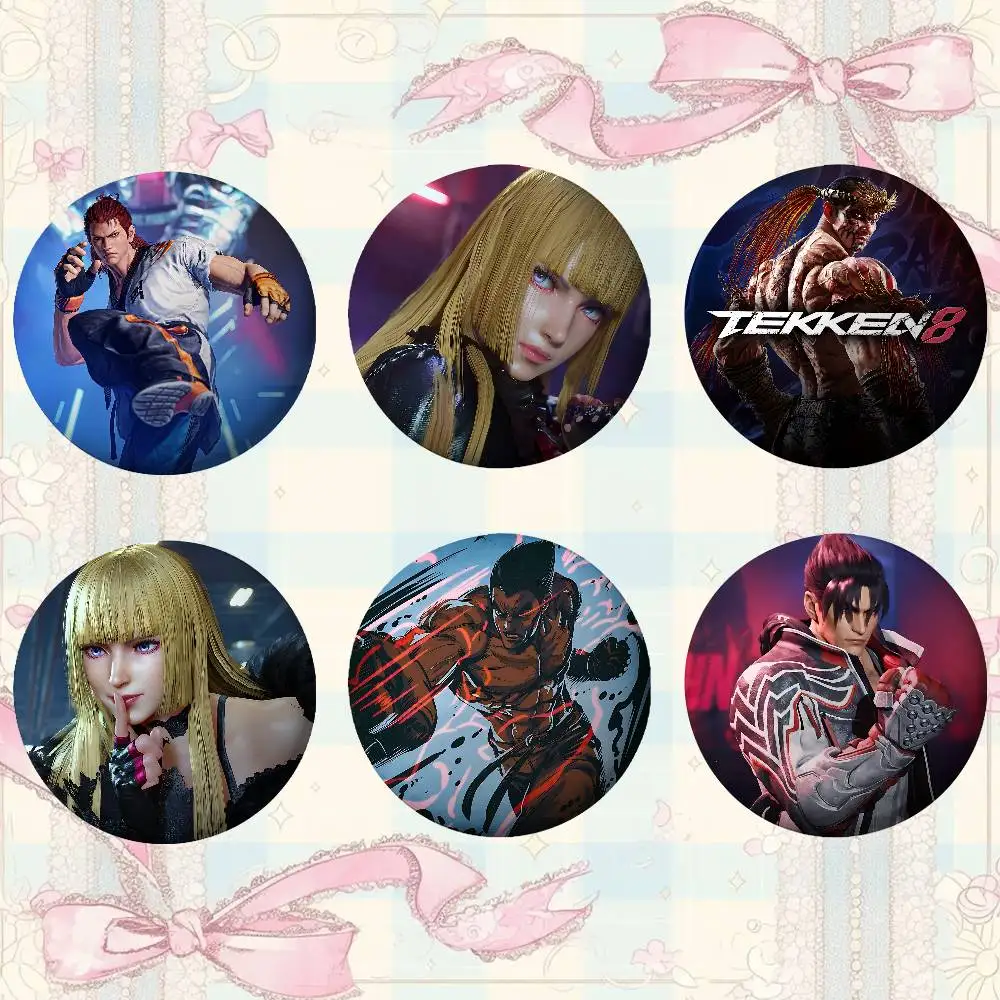 Game T-Tekkens Brooches Stylish Ornament Pins Exquisite Round Badge Bag Accessories Jewelry Gifts