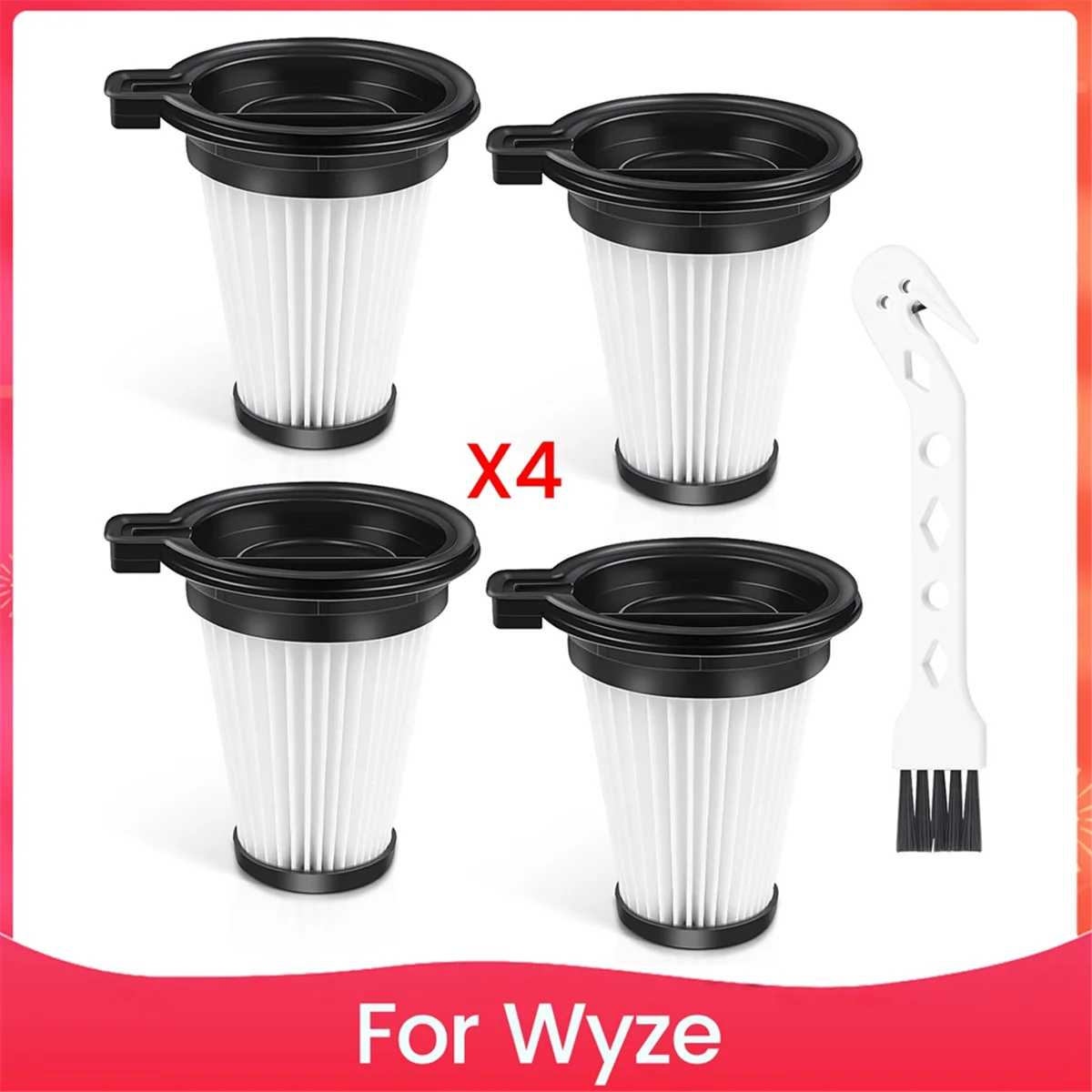 QA88X 4 peças de filtros de substituição para aspirador de pó sem fio Wyze, conjunto de acessórios de filtro removível e lavável