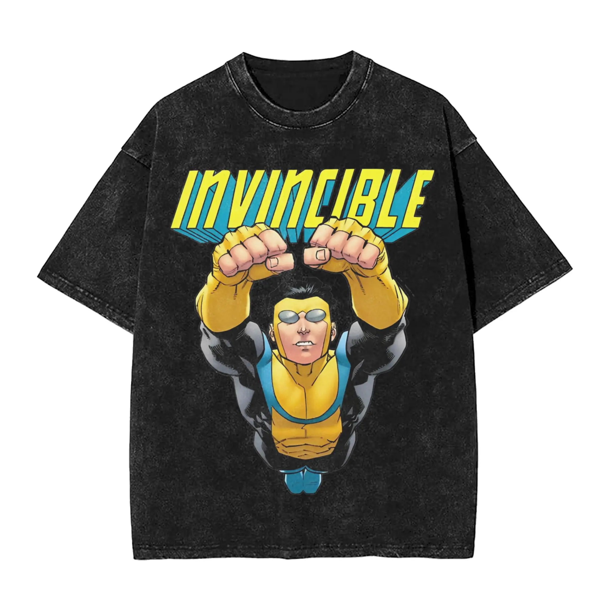 Washed T Shirts Invincible Mark Grayson Casual T-Shirts Oversize  Streetwear Cotton Summer Tops Tees for Men Women
