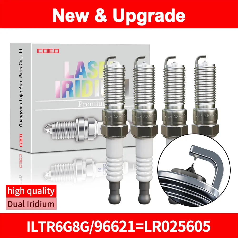 For NGK ILTR6G8G 96621 OE:LRO25605 Dual IridiumSpark Plugs For Mondeo Focus Jaguar XF MKZRange Rover Volvo S60S80 XC60 204PT