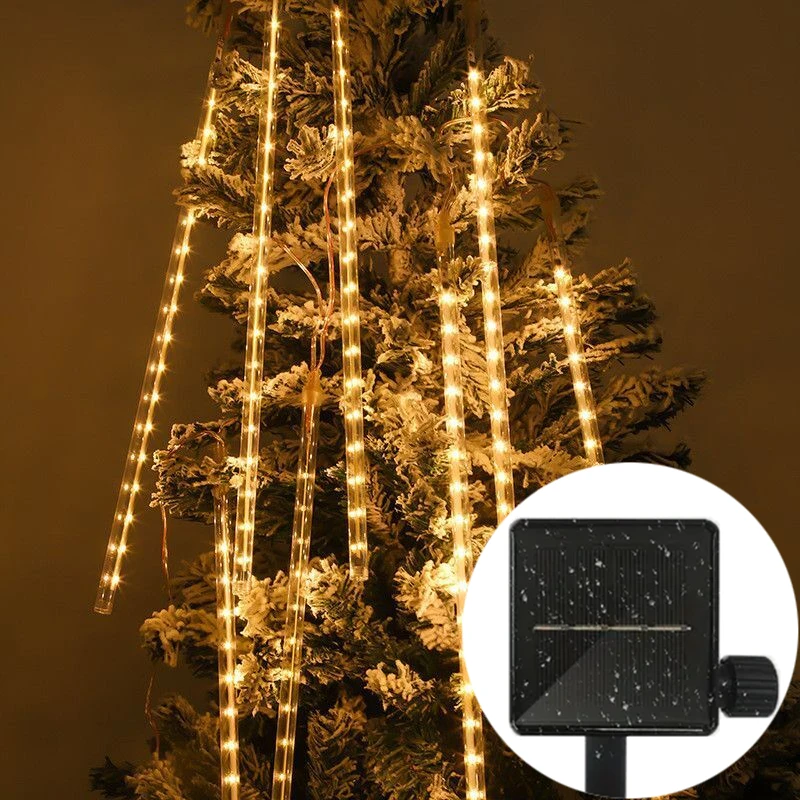 

Solar Meteor Shower Rain Lights 8 Tube 30cm Led Falling Rain Fairy String Light for Xmas Tree Garden Wedding Party Decoration