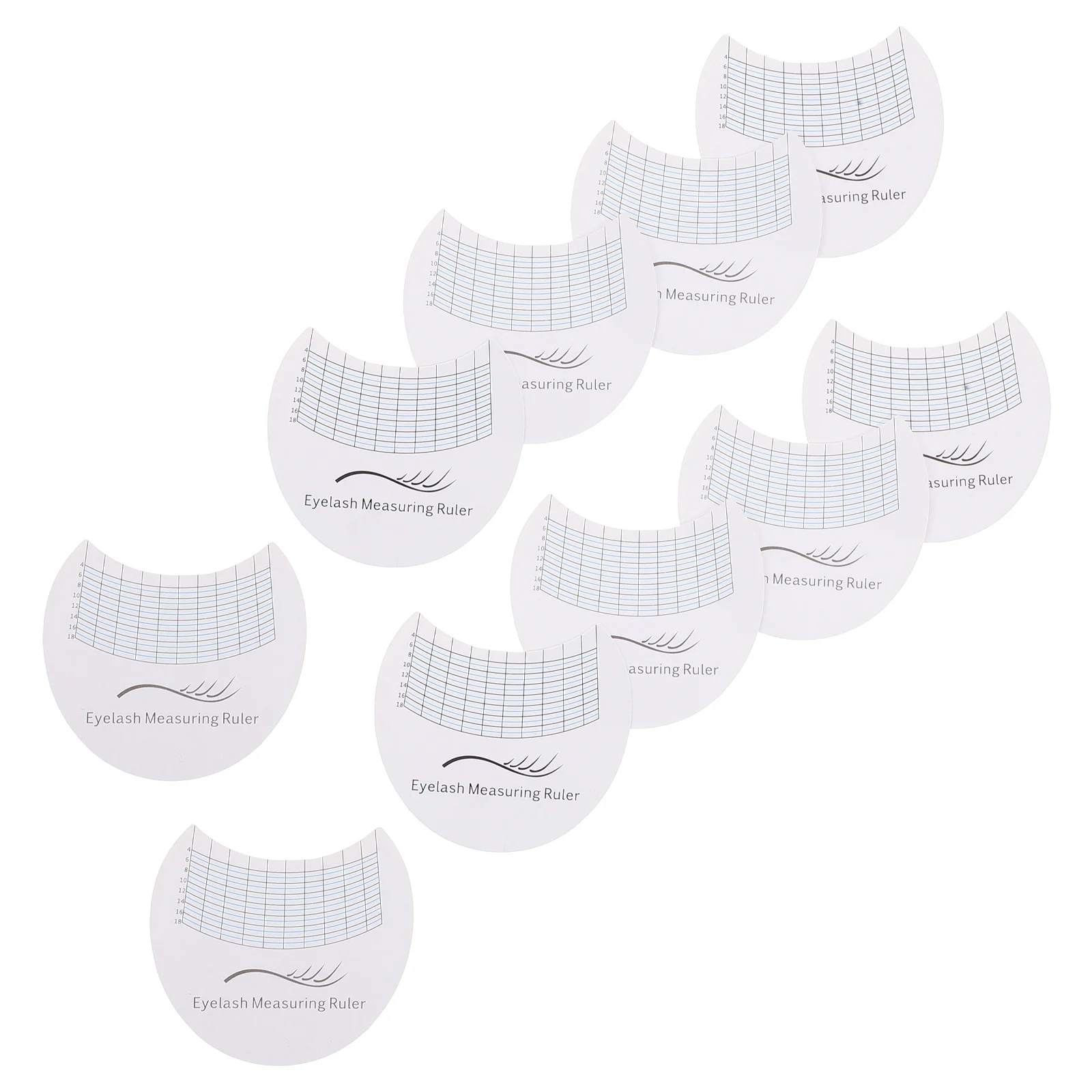 

10 Pcs Eyelash Extension Measuring Tool Measurement Accurate Ruler Application Tools Curl Degree Card