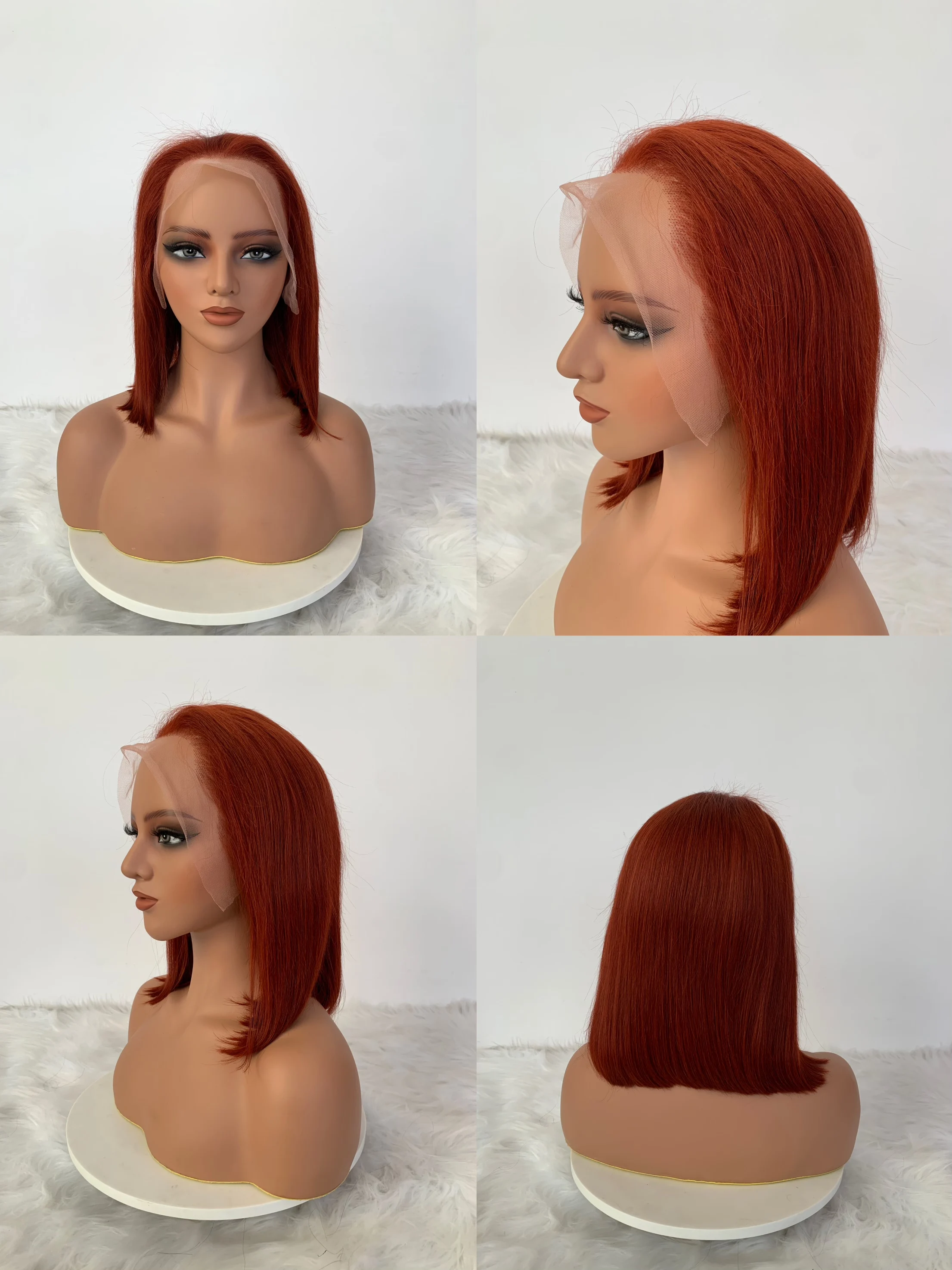 

200 Density Straight Bob Brazilian Hair Wigs 13x4 HD Transprent Lace Frontal Wig Water Wave Curly Short Bob Glueless Wig