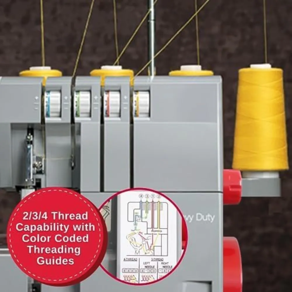 سيرجرز وآلات الأوفرلوك/مركب عالي التحمل |   آلة الأوفرلوك بسعة 2-3-4 خيط، 1300 غرزة/دقيقة، أكبر بنسبة 60% #4