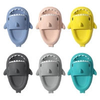 2024 Summer Slippers Lovely Shark Slides Outdoor Women Shoes Flip Flops Men Couples Cartoon Eva Shoes Bathroom Non-Slip Sandals