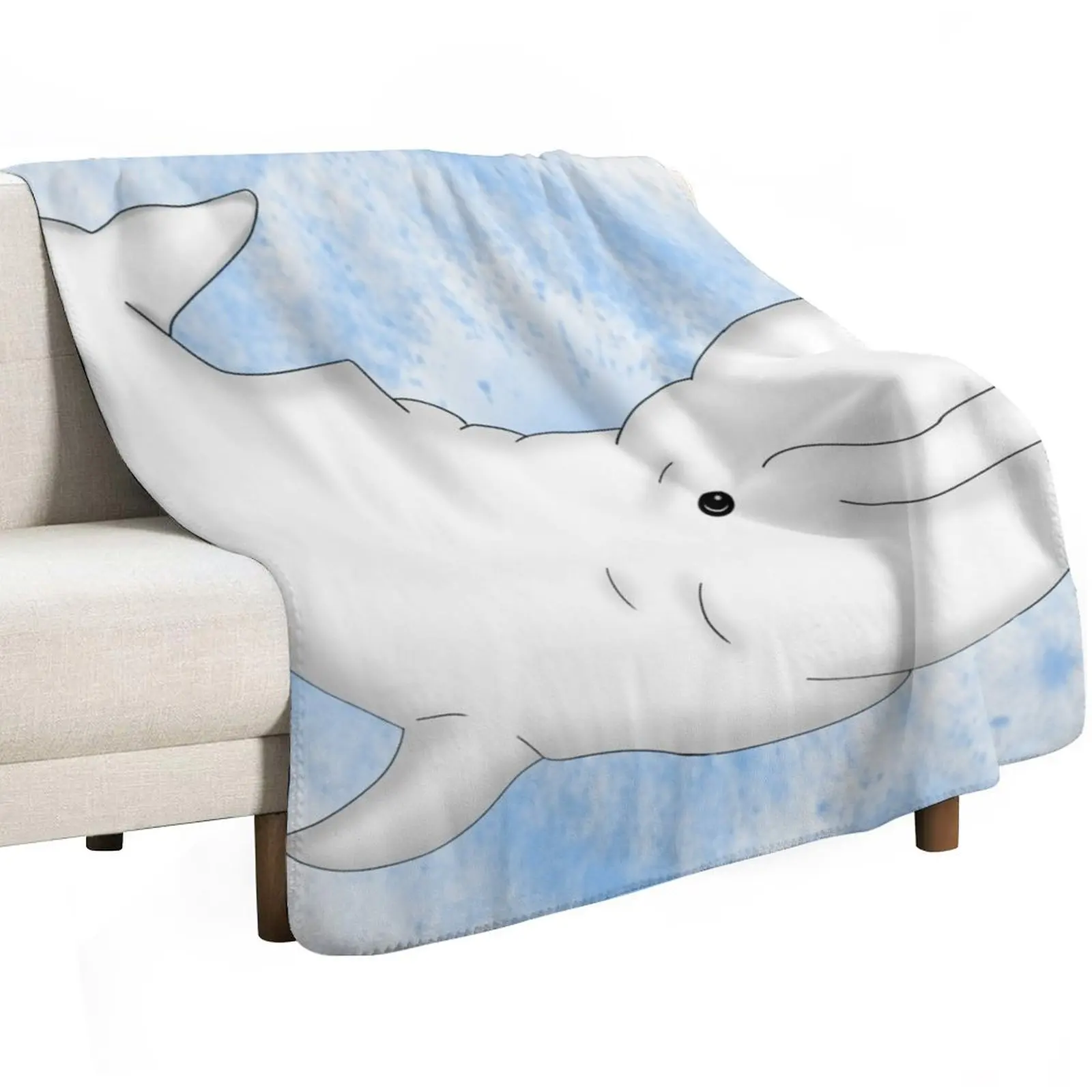 Beluga Whale Throw Blanket Soft Plush Blanket as Housewarming Gift