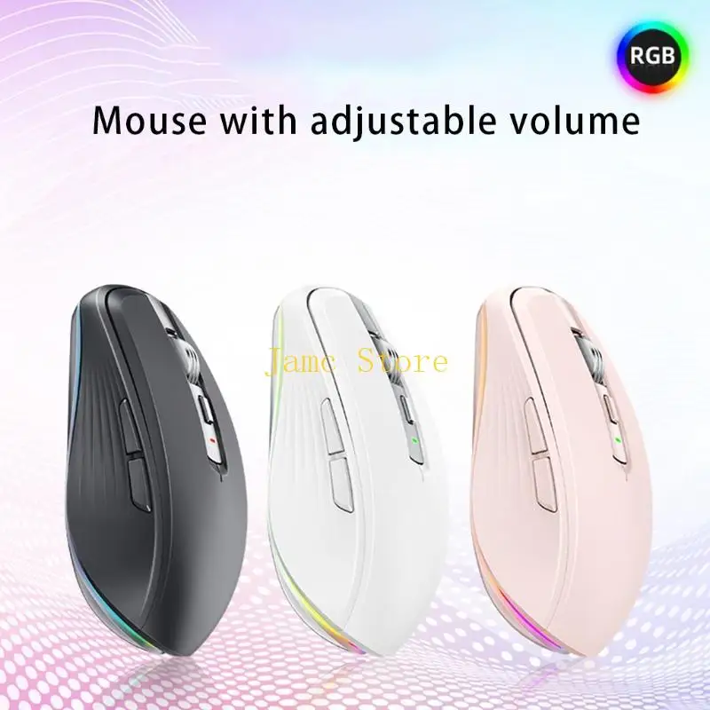 LX0B Portable Creative Wireless BT5.1+ 2.4G USB Dual-mode Mouse Optical Mice 2400dpi Ergonomic Cordless Mouse for Laptop