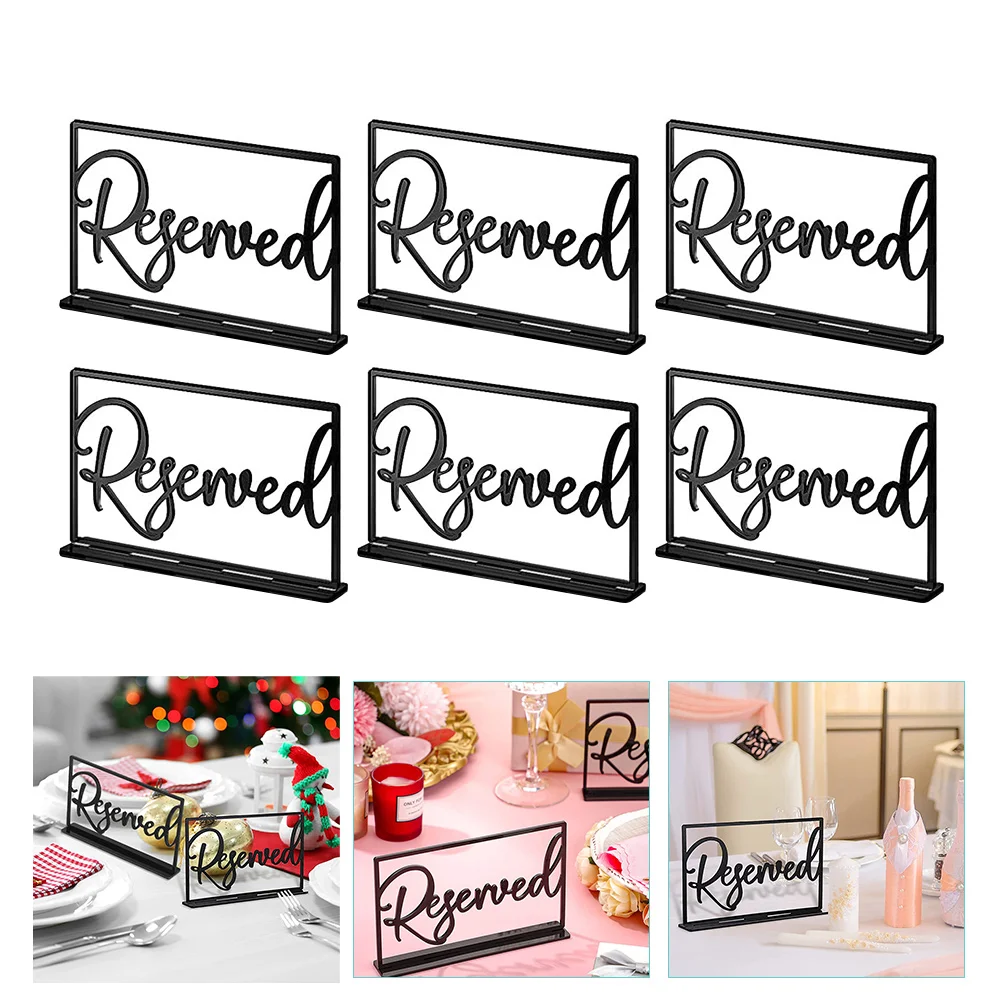 

6 Pcs Reserved Signs Acrylic Wedding Decorations Seating Table Signs Beautiful Practical Stylish Farmhouse Rustic Modern