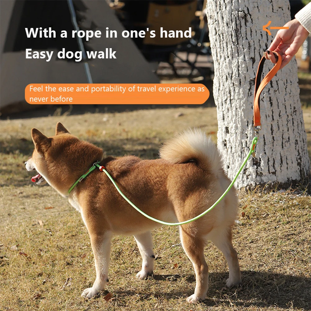 

1pcs Strong Dog Leash Sturdy Metal Ring Training Walking Traction Rope With Double Limit Buckle Pet Supplies