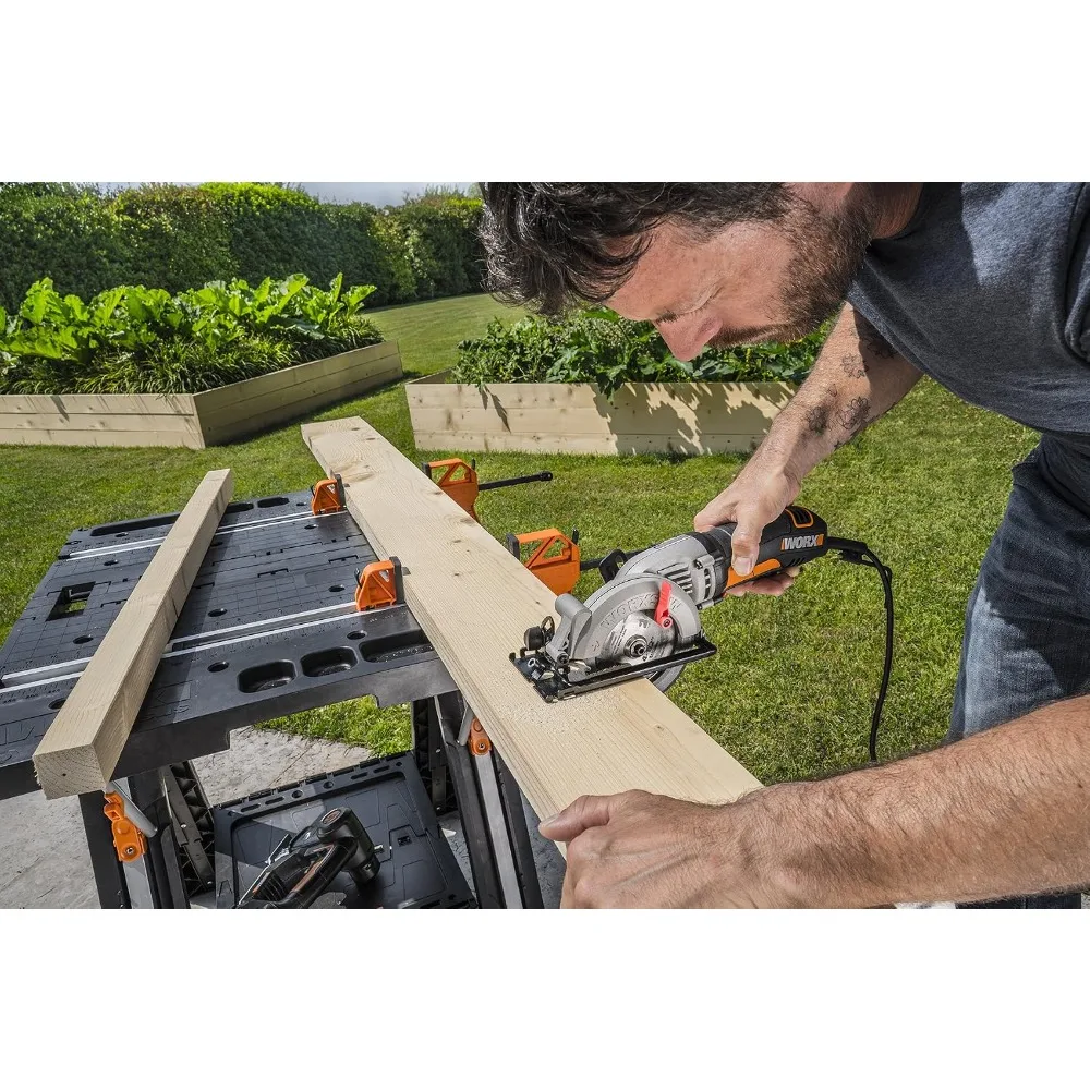 Portable Folding Workbench, 2-in-1 Table & Sawhorse, Heavy Duty Support for DIY Projects