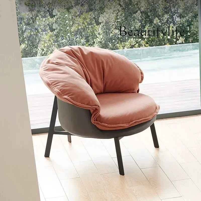 

Italian minimalist living room single sofa chair designer light luxury home balcony casual fashion