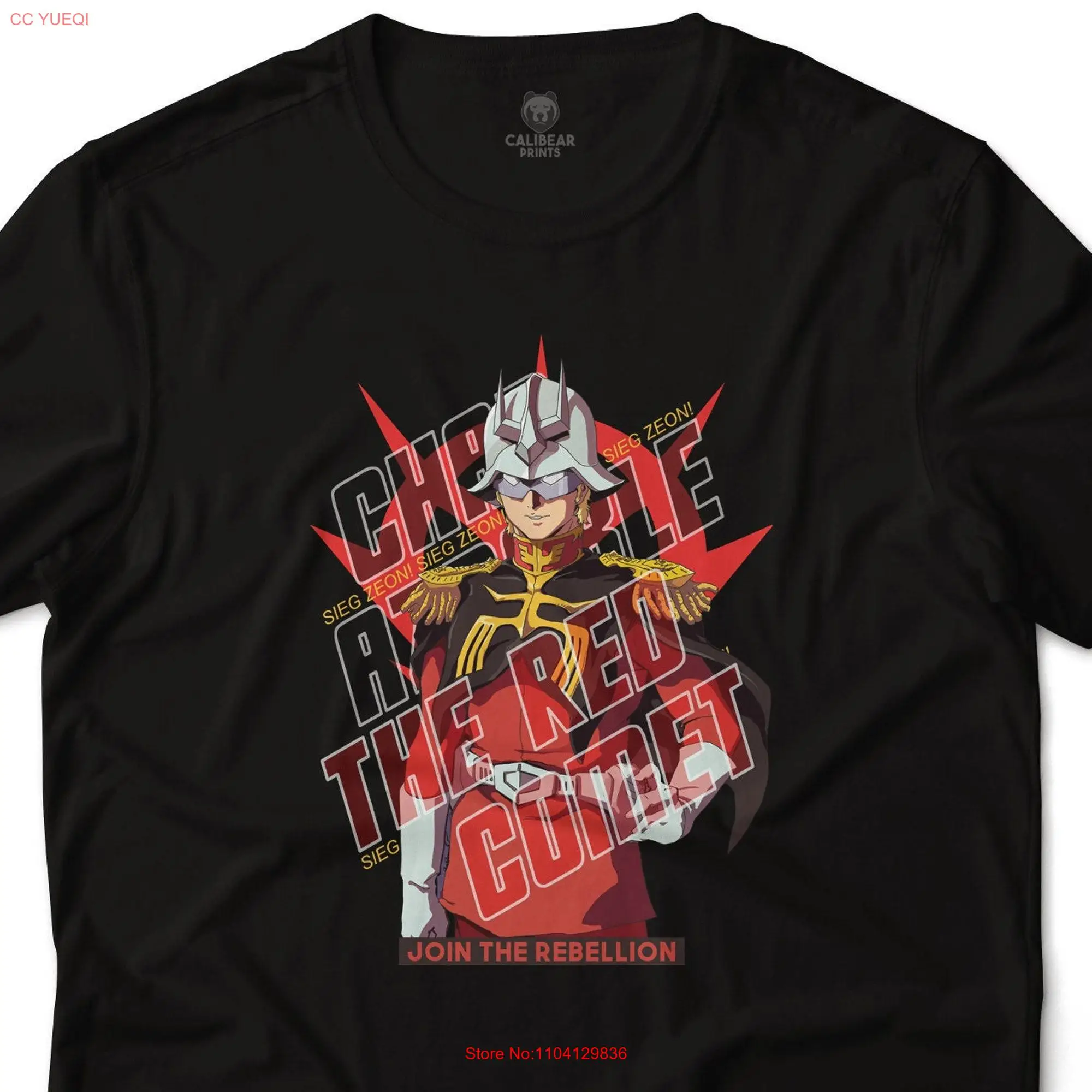 Char Aznable Join the Rebellion Siege Zeon Casval Rem Deikun Anime Novelty Art T Shirt long or short sleeves