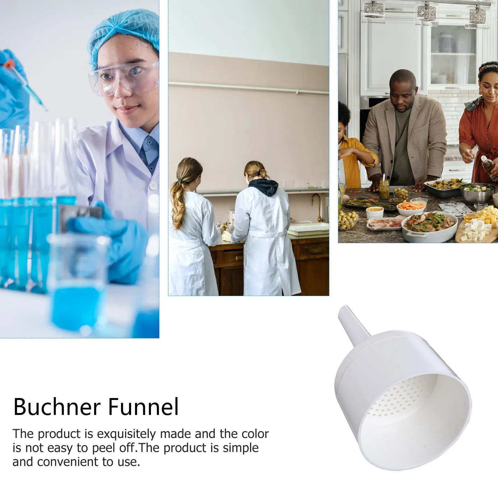 

70Mm Laboratory Filter Funnel Plastic Buchner Funnel for Liquid Transfer and Separation Easy to Use Corrosion Resistant