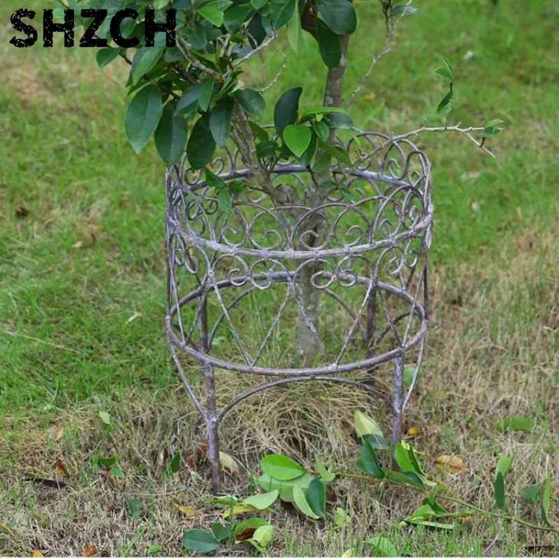 Courtyard Semi-circular Fence Partition Clematis Climbing Rattan Frame Garden Old Plant Support Rack Vintage Iron Fence Holder