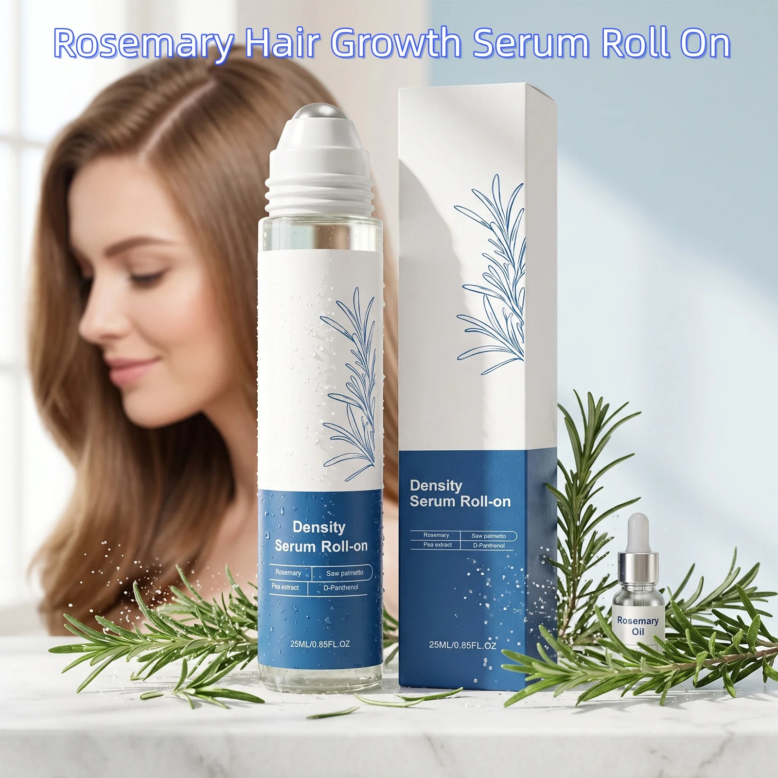 Rosemary Hair Growth Serum Roll On Anti Loss Repair Damaged Follicle Deep Nourishing Boosts Hair Density Support Hair Regrowth