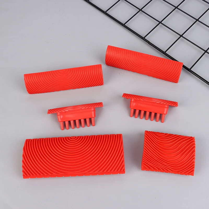 Rubber Texture Roller Brush Imitation Wood Graining Wall Painting Home Decoration Tools