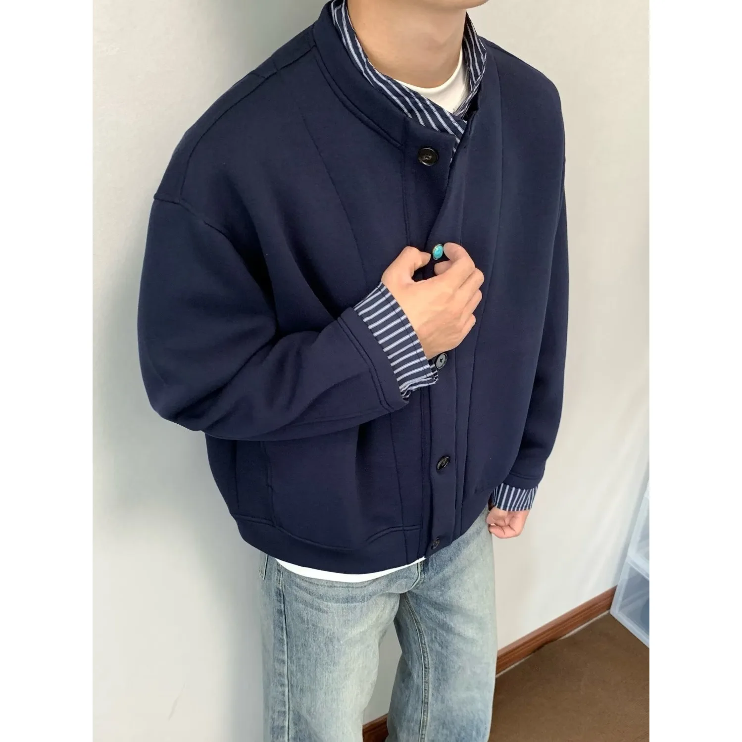 

Loose Fit Men's Jaet Henry Collar Oversize 250 Pou New Chinese Sle Autumn Winter Outerwear Breathable Polyester