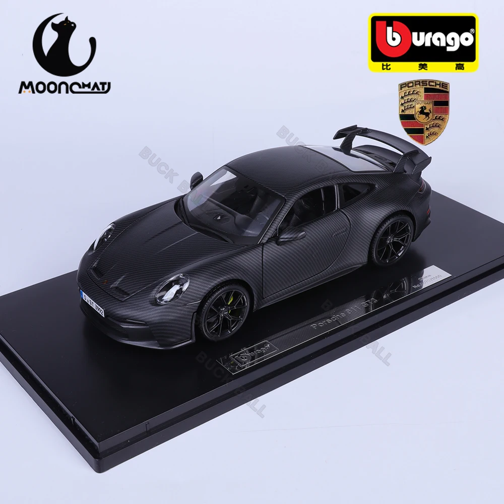 New Bburago 1:18 Porsche 911 GT3 50th Anniversary Carbon Fiber 50th Alloy Miniature Diecast Model Limited Edition Toy Gift