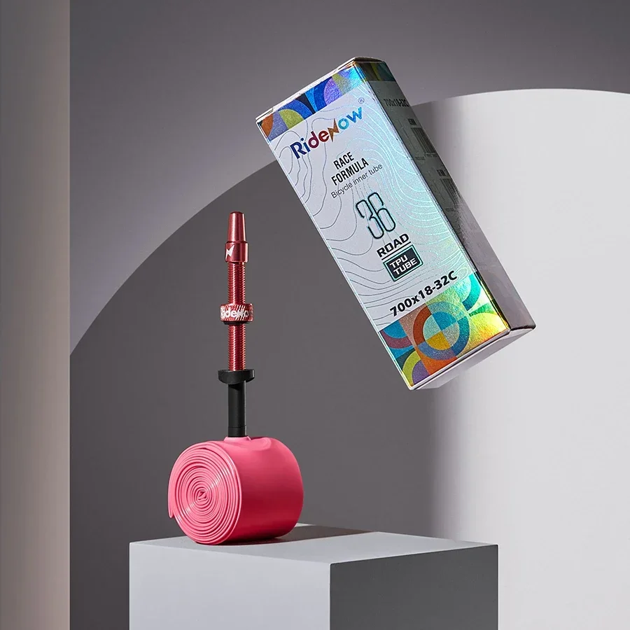 

RideNow Metal nozzle Ultralight Bike Inner Tube 700C 18 25 28 32 Road Bicycle TPU Tire 45/65/85mm French Valve Super Light Tube