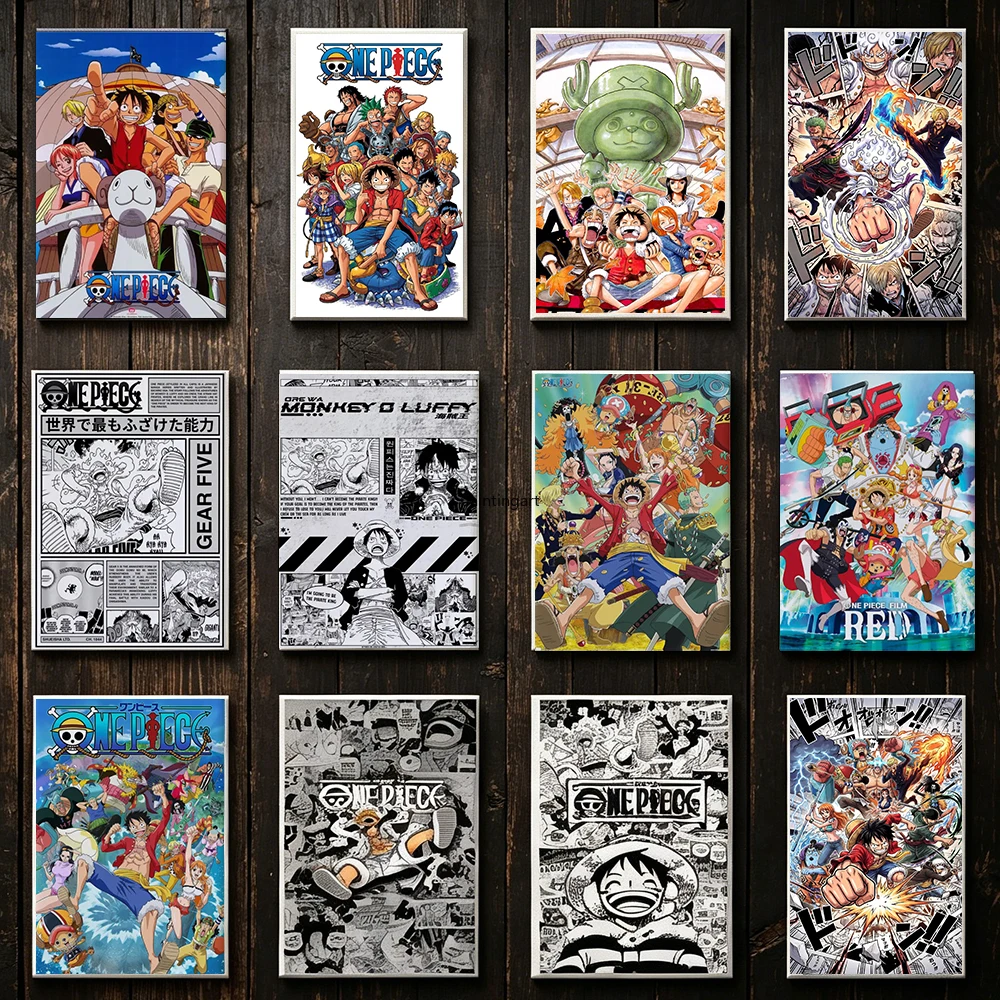 One Piece Straw Hat Crew Anime Canvas Wall Art HD Prints Monkey D Luffy Zoro Chopper Posters Living Room Bedroom Aesthetic Decor