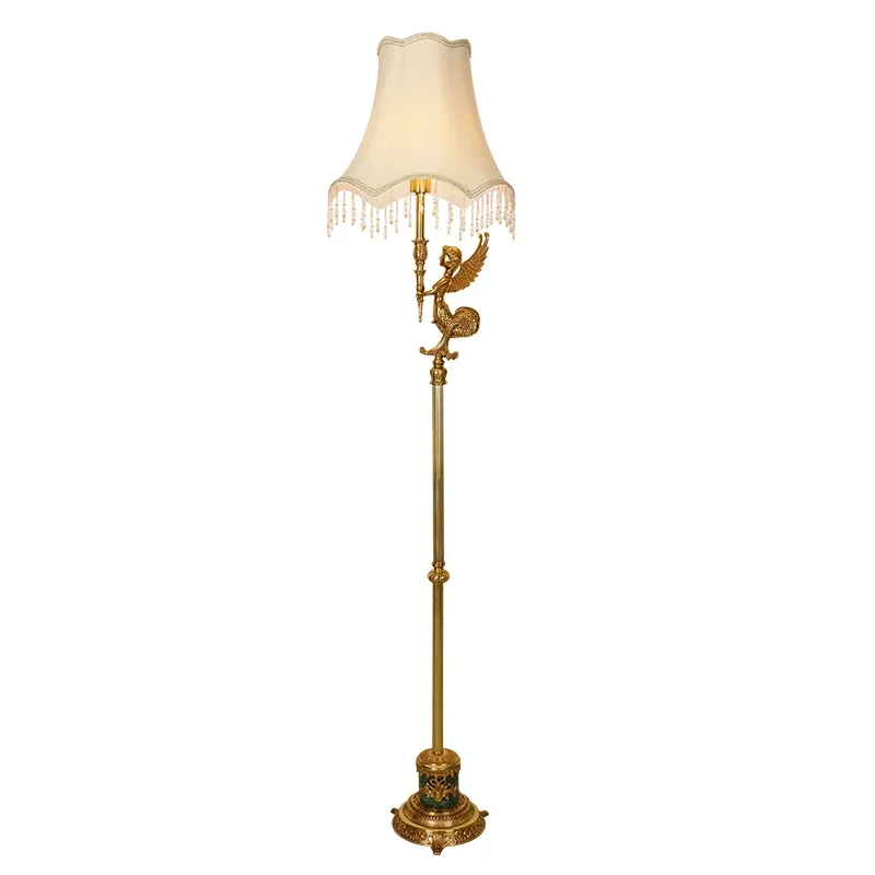 

Французский напольный светильник из цельной меди, роскошный, в стиле ретро, креативный, для европейской виллы, гостиной, кабинета, декоративный элемент в виде ангела
