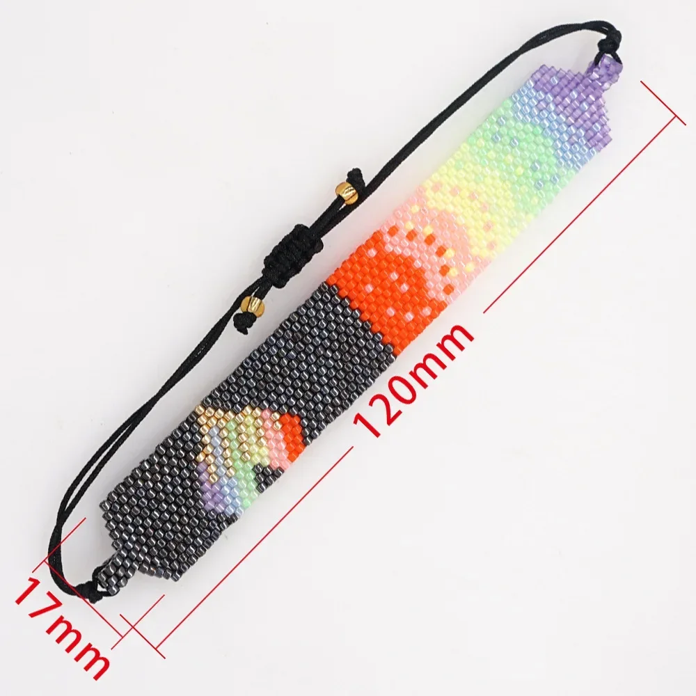 Rice bead bracelet Gradient  Heart Shape Pattern Fashion Minimalist Creative Hand knitting Bohemian Adjustable Beaded bracelet