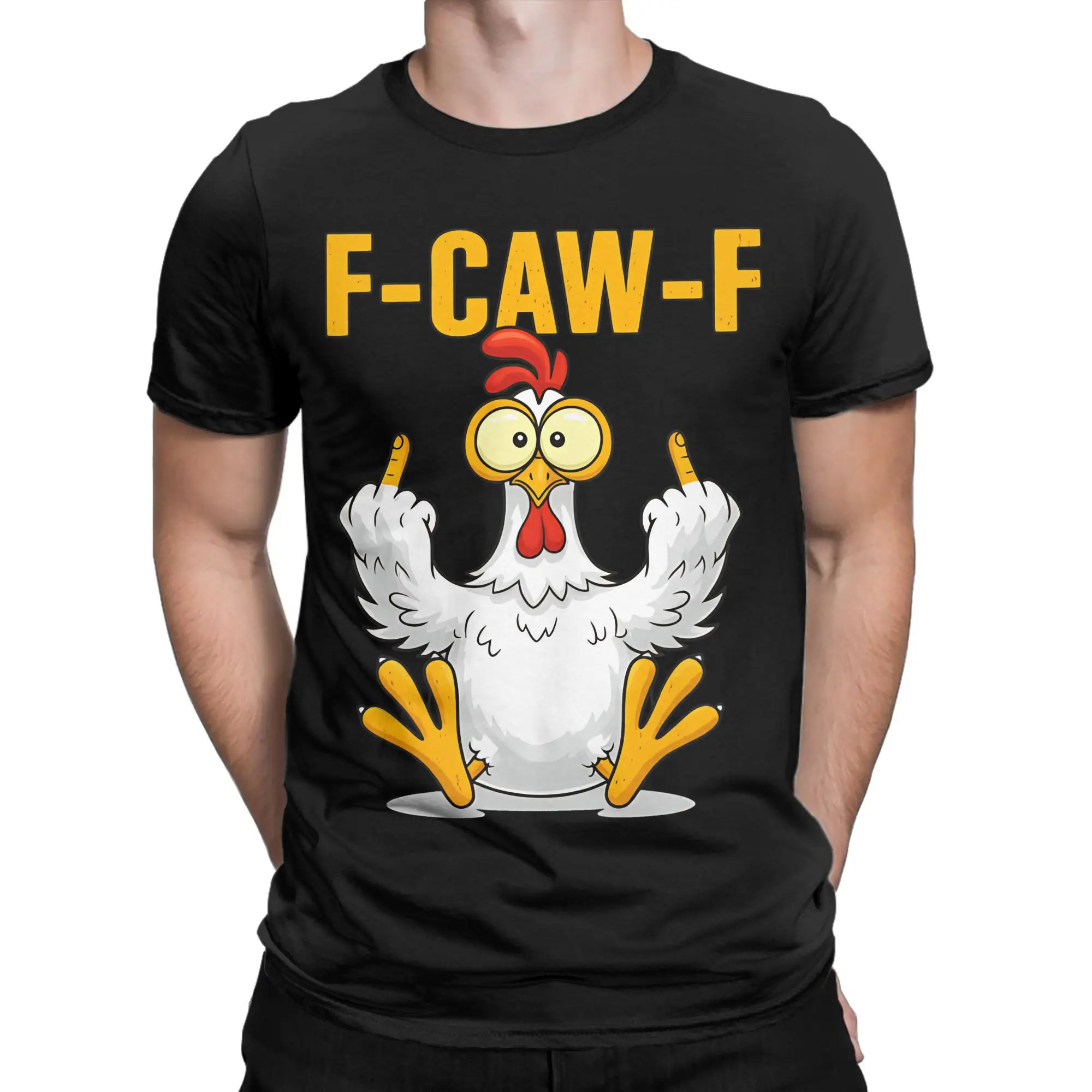 Funny F-Caw-F Chicken FCAWF Fashion T Shirt for Men Women  Pure Cotton  Tee Shirt Clothing