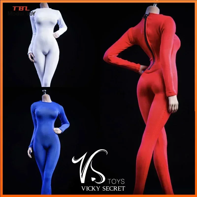 1/6 Scale Female Figure Clothes 19XG37 Long Sleeved Bodysuit Undercoat Jumpsuit Model for 12'' Action Figure Body Accessory