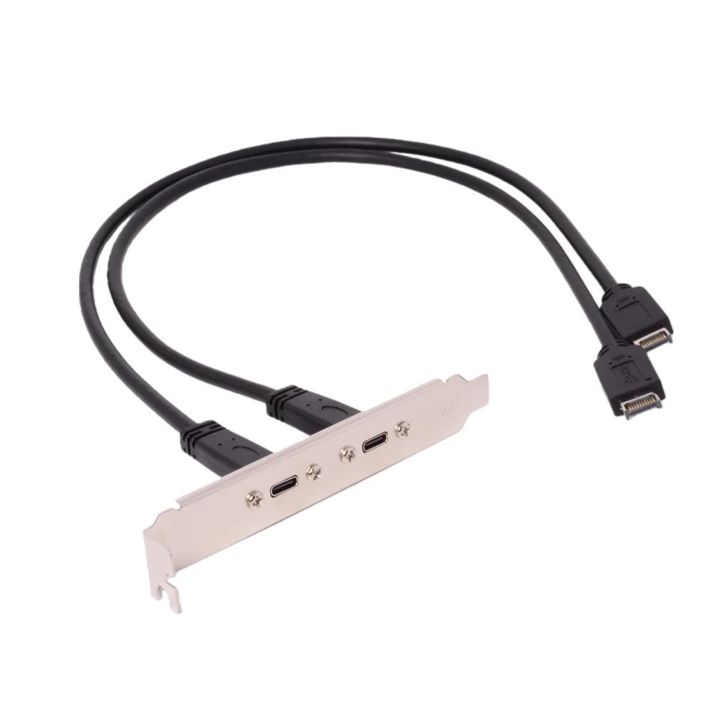 USB3.2 KEY-A To USB-C Type-C Female Data Cable TYPE-E Riser 20Gbps Barrier Line Chassis PCI Front High-Speed for Expansion Port