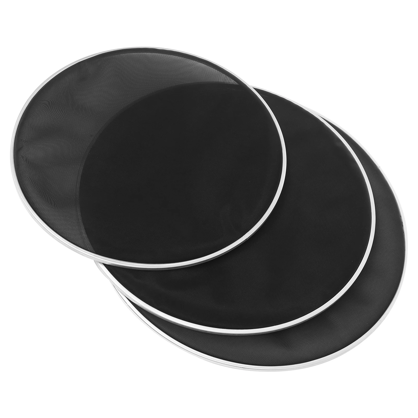 

3 pcs Black Silent Mesh Drum Heads 12 13 Inch 14 Inch Double Layer Sound Dampening Replacement Mute Accessories