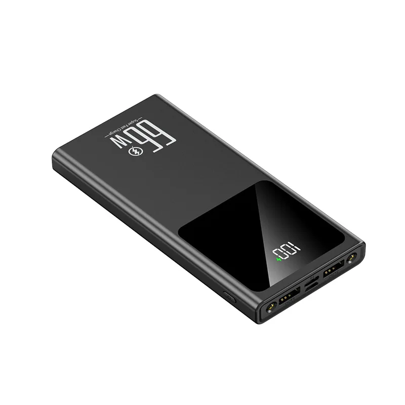 بنك طاقة مضيء محمول 66 وات 10000 مللي أمبير في الساعة شحن سريع لهواتف iPhone/Xiaomi/Samsung بسعة كبيرة مع شاشة رقمية LED