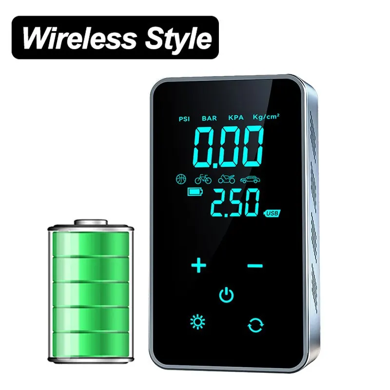 Car Electric Air Pump Portable Wired/Wireless Digital Touch Air Compressor 150PSI Suitable for Car Motorcycle Inflation