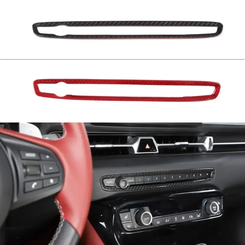 

For Toyota Supra GR Real Dry Carbon Fiber Central Control Volume Knob Frame with Genuine 1-piece Set 2019-2022 Modification