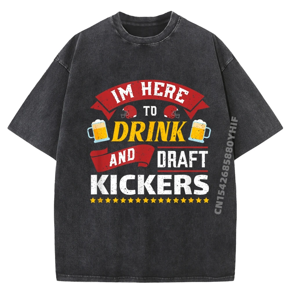 

Фэнтези-футбольная вечеринка Drink Draft Kickers Sports Retr Дизайнерская одежда Мужская брендовая одежда Забавная стираная рубашка с принтом