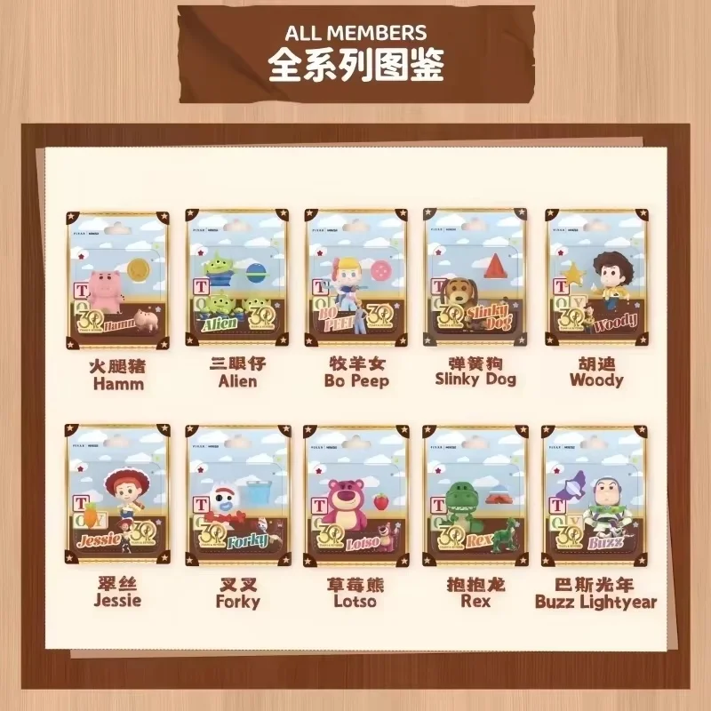 

Подлинная в наличии История игрушек, игра в 30-летие, неограниченное количество слепых коробок, серия, подвесная карта, мини-игрушка-сюрприз, праздничные подарки