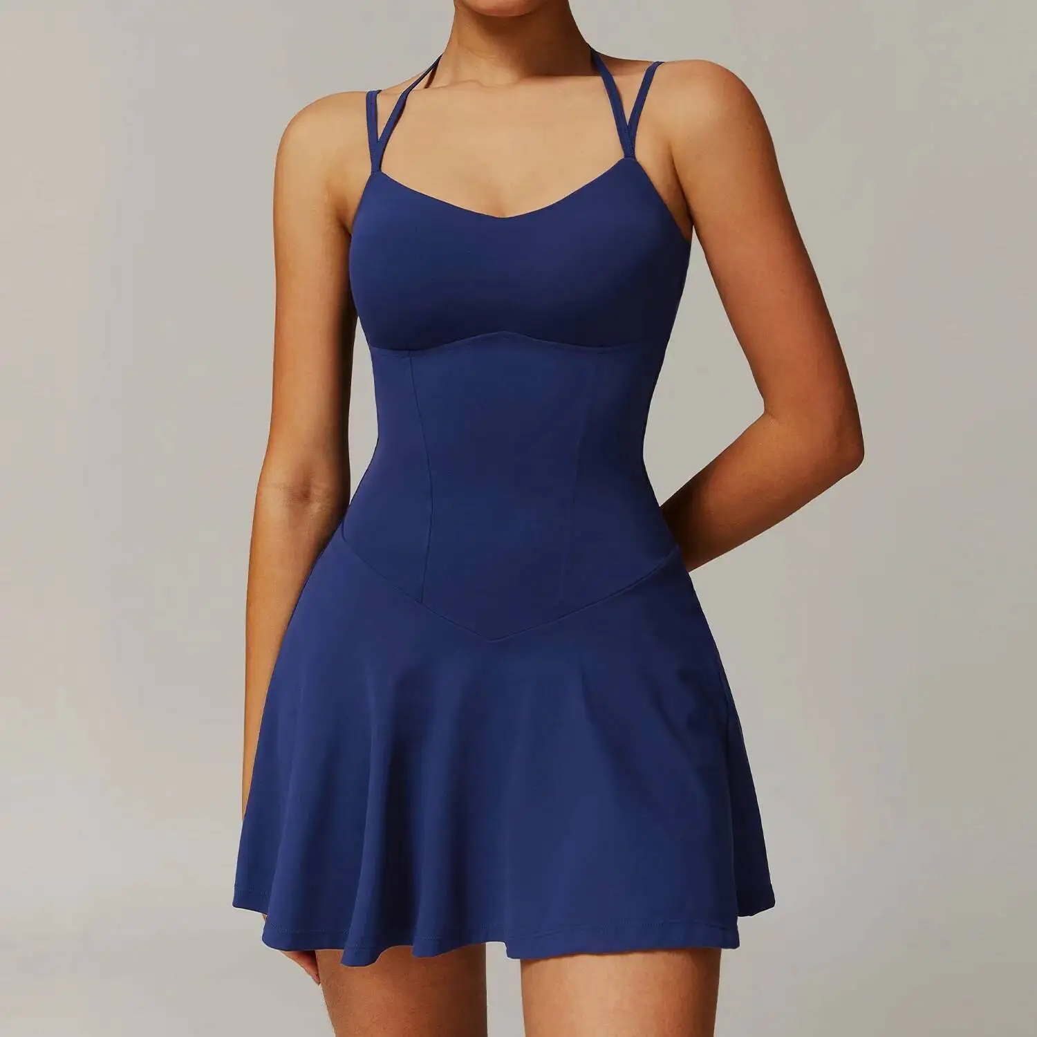 

Gym Jumpsuits Sports Dress Women S Anti Glare Yoga Jumpsuit Outdoor Running Fiess Tennis Workout Rompers Short Skirt