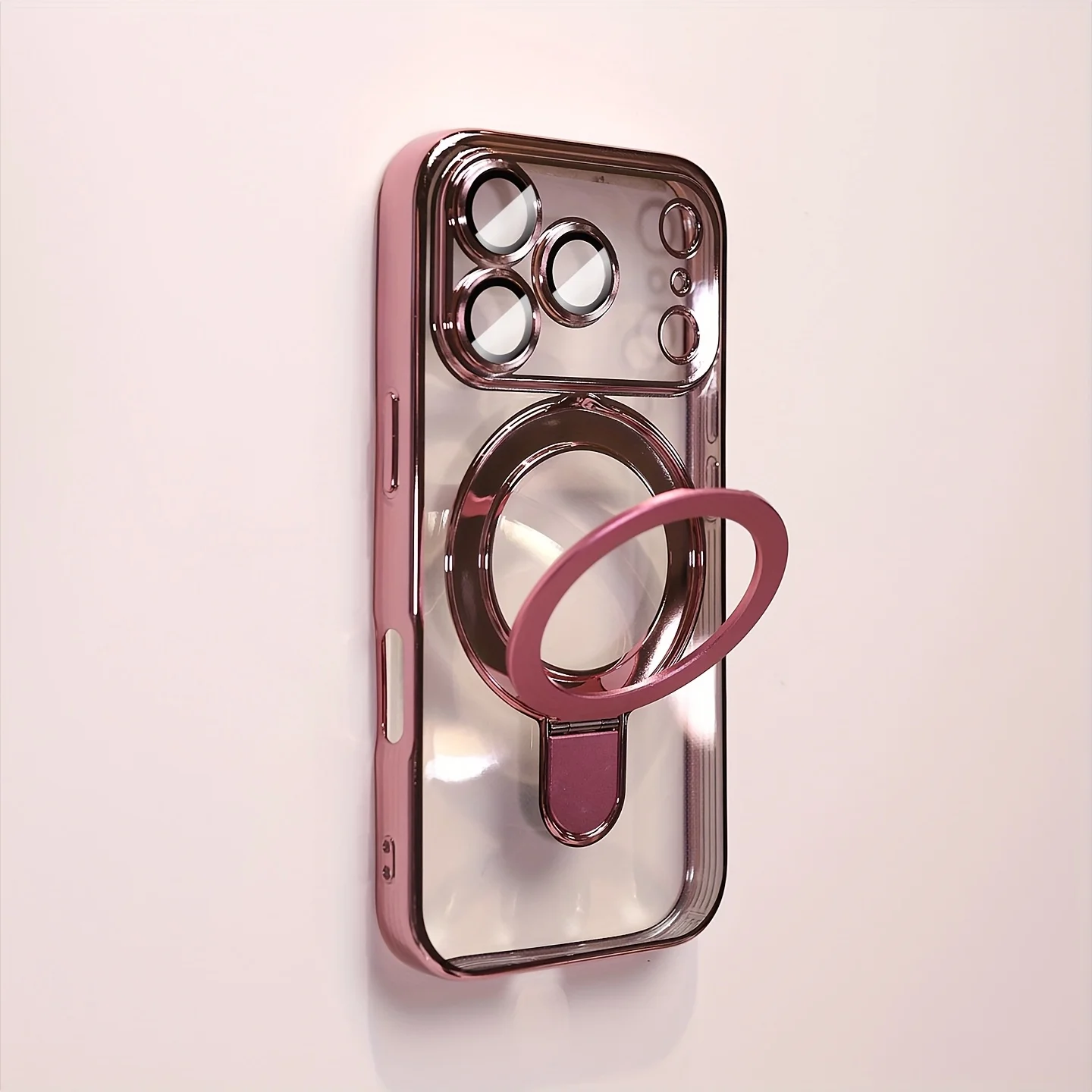 Transparante, draadloos oplaadbare magnetische hoes voor iPhone 18 17 16 15 14 13 Pro Max met lensbescherming en achterklep.