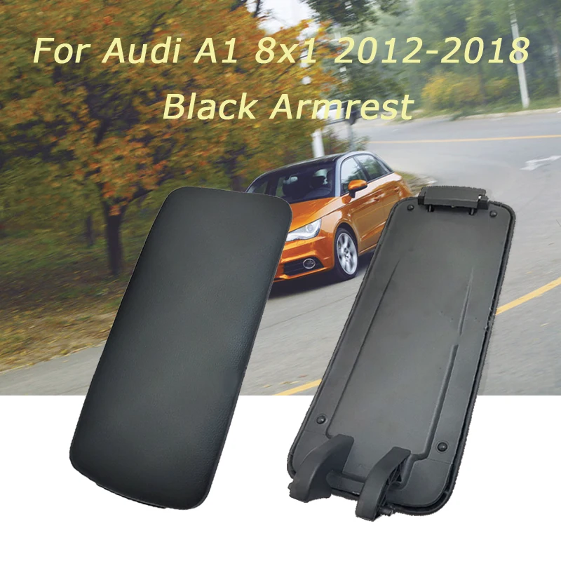 Leather Armrest Centre Console Lid Cover Replacement For Audi A1 8x1 2012-2018 Black